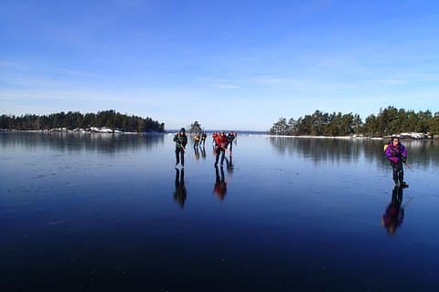 Skating on natural ice