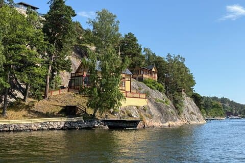 Stockholm Archipelago Island with Building