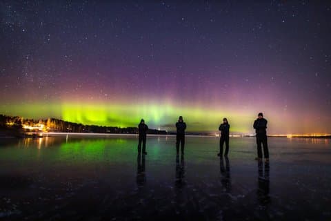 Stockholm: Ice Skating with fire & chance of Northern Lights