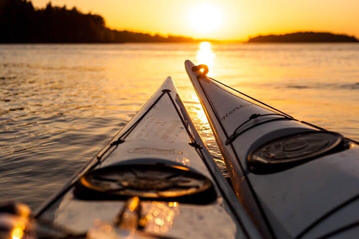 Sunset kayaking in Stockholm Archipelago