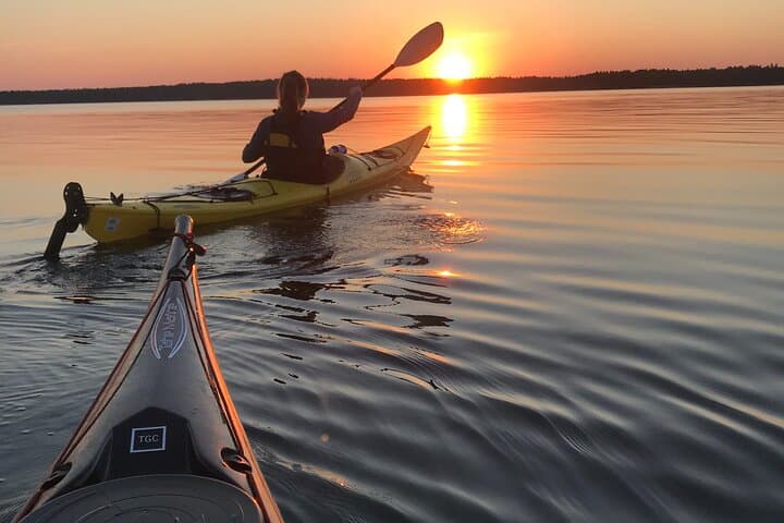 Quiet Sunset Kayaking in Stockholm Archipelago