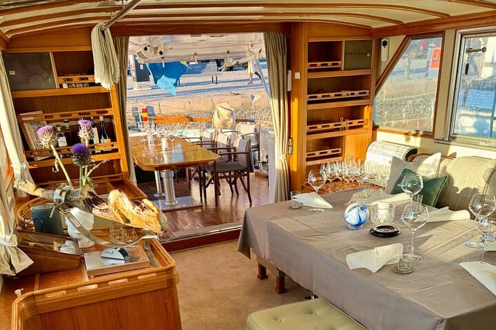 Cabin set for dinner