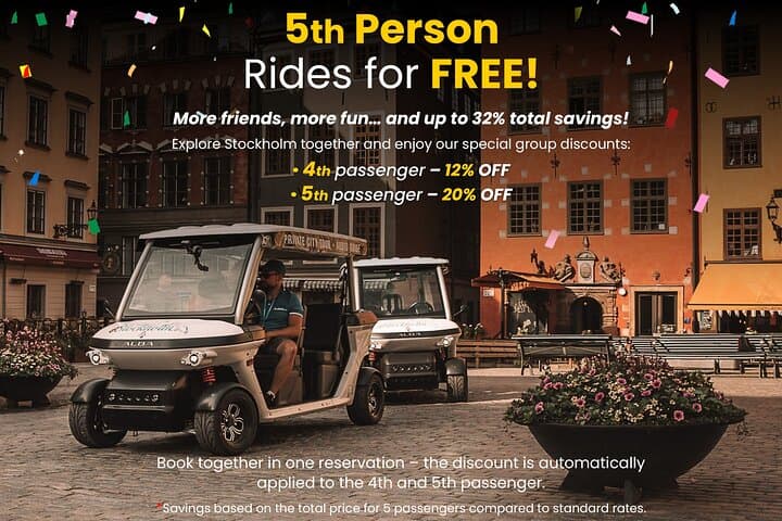 the discount is automatically applied to the 4th and 5th passenger
4th passenger – 12% OFF 
5th passenger – 20% OFF