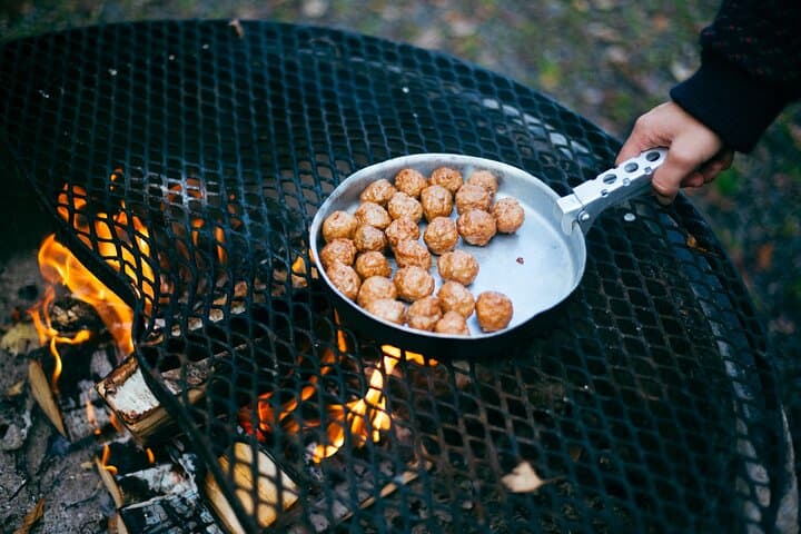 Swedish meatballs taste even better cooked over an open fire.