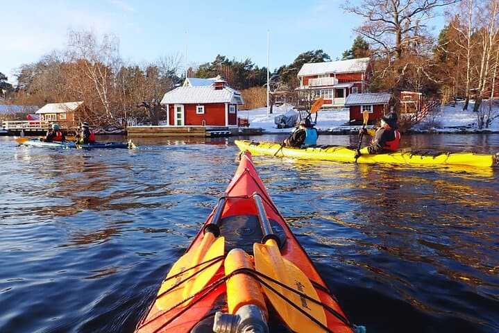 Traditional swedish cottages along the way
