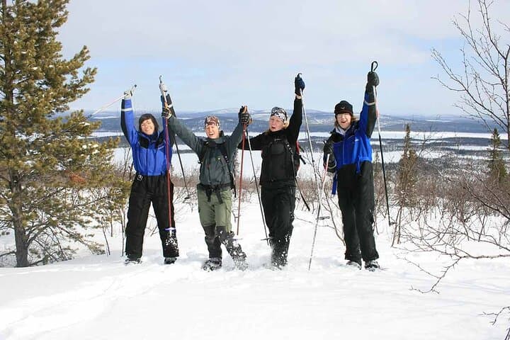 Snowshoe Trek in Kiruna's snowy forest