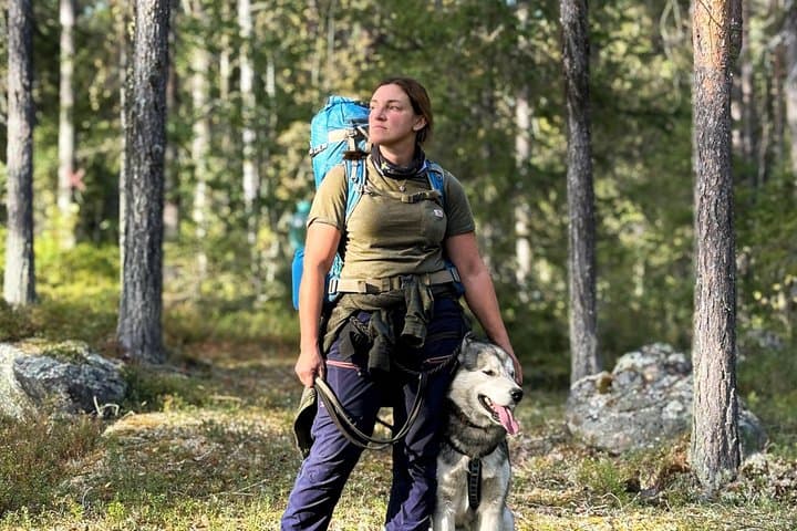 Nordic Wild Trek hike with sled dogs in Lapland