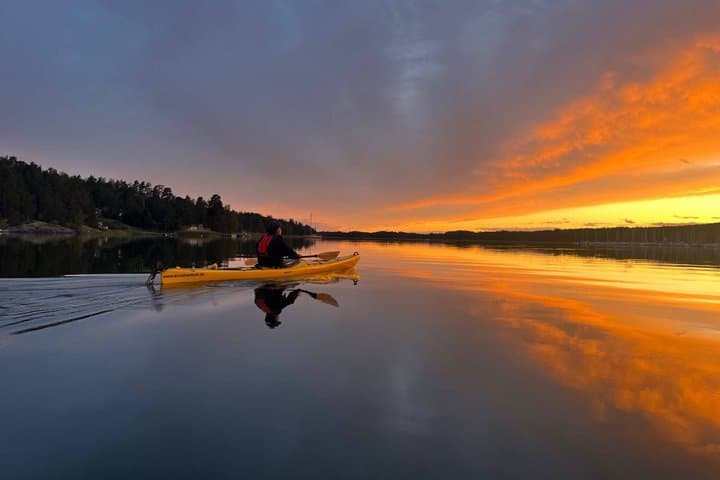 Sunset Kayak Tour in the Stockholm Archipelago + Swedish Fika