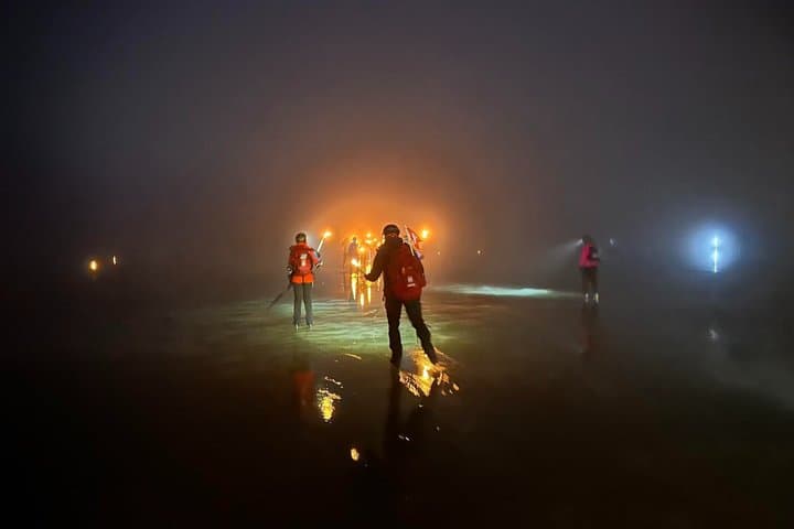 Stockholm: Ice Skating with fire & chance of Northern Lights